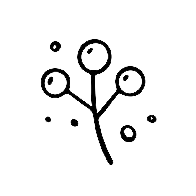Ręcznie rysowane gałąź jarzębiny jesień element ilustracji wektorowych w stylu Doodle