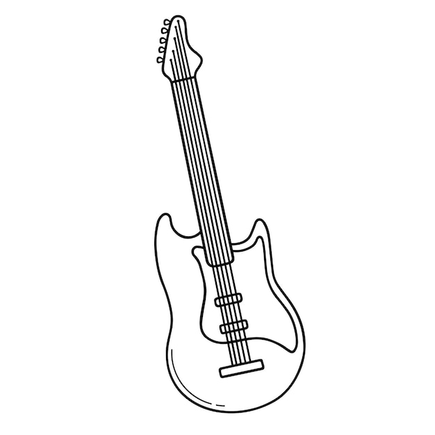 Ręcznie rysowane gitara elektryczna doodle Instrument muzyczny w stylu szkicu