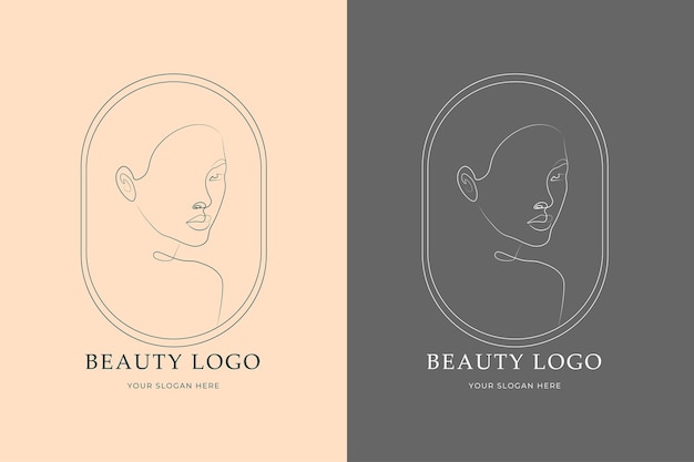 ręcznie rysowane grafiki liniowej kobiety potrait projekt logo