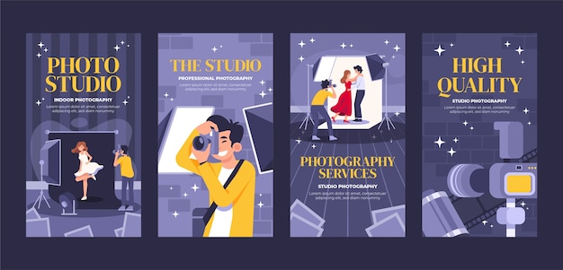 Ręcznie rysowane historie ze studia fotograficznego na Instagramie