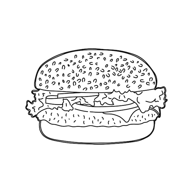 Plik wektorowy ręcznie rysowane ikona hamburgera wektor
