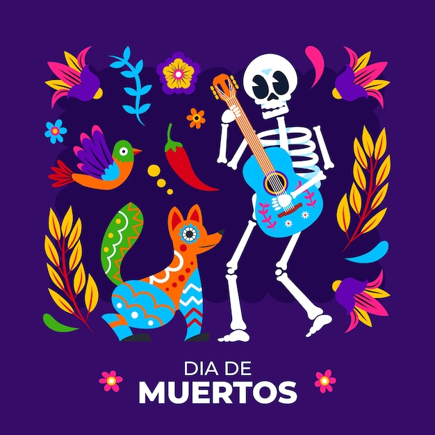 Ręcznie Rysowane Ilustracja Celebracja Dia De Muertos