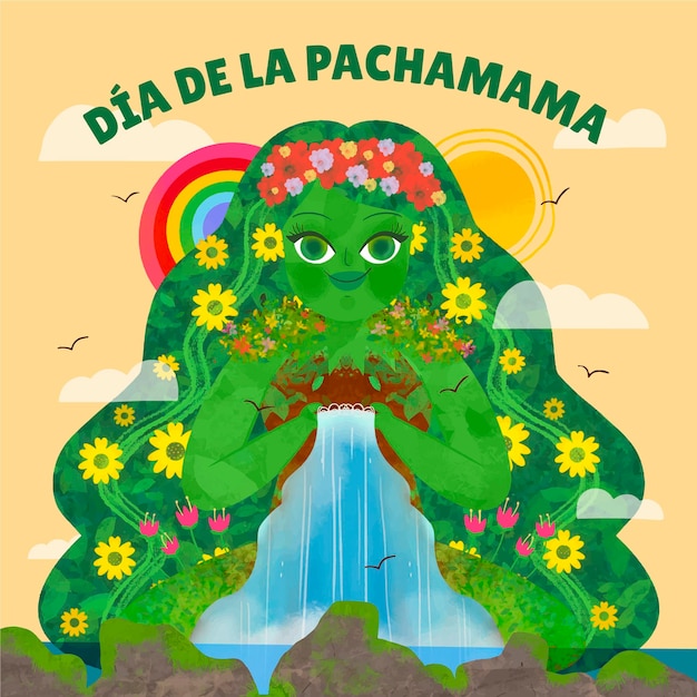 Ręcznie Rysowane Ilustracja Dia De La Pachamama