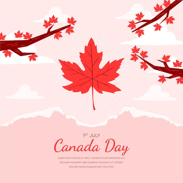 Plik wektorowy ręcznie rysowane ilustracja dzień kanady