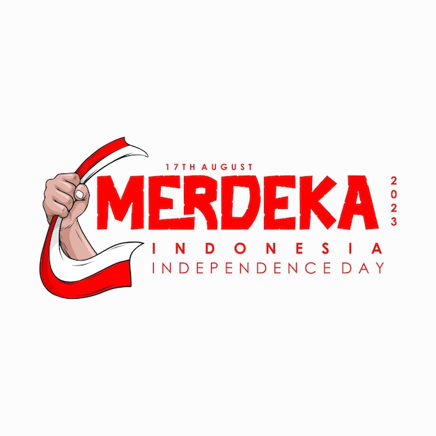 Ręcznie rysowane ilustracja dzień niepodległości indonezji