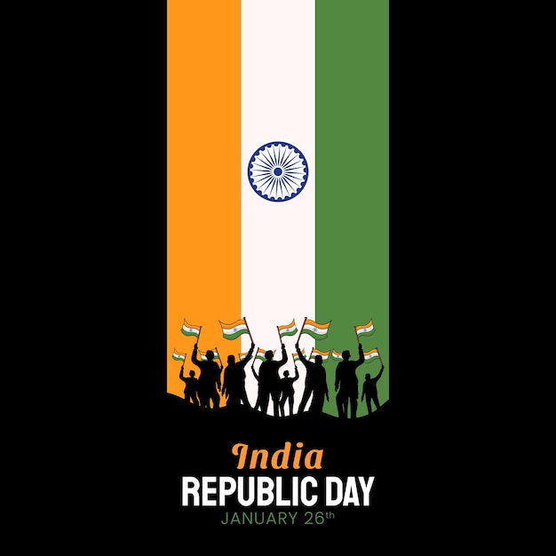 Ręcznie Rysowane Ilustracja Dzień Republiki Indii.