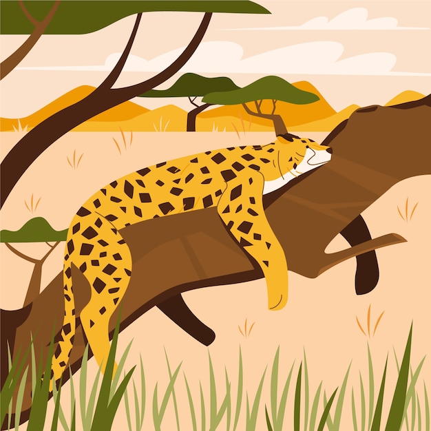 Plik wektorowy ręcznie rysowane ilustracja dzikich zwierząt