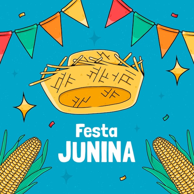 Plik wektorowy ręcznie rysowane ilustracja festa junina