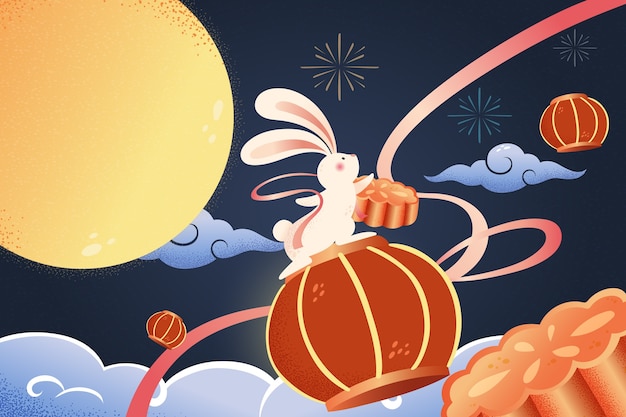 Plik wektorowy ręcznie rysowane ilustracja festiwalu połowy jesieni