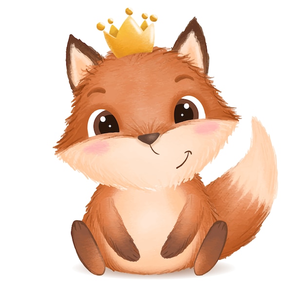 Ręcznie rysowane ilustracja foxy słodkie dziecko