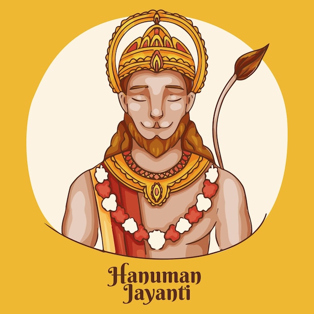 Plik wektorowy ręcznie rysowane ilustracja hanuman jayanti