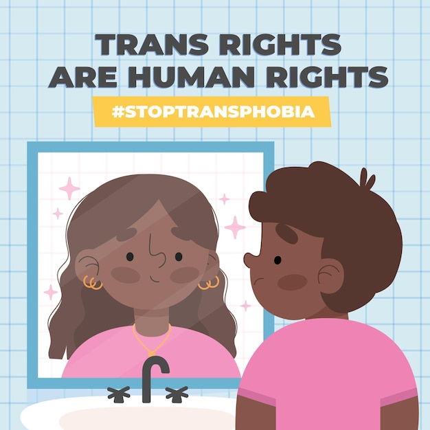 Plik wektorowy ręcznie rysowane ilustracja koncepcja zatrzymania transfobii