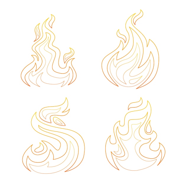 Plik wektorowy ręcznie rysowane ilustracja konspektu ognia
