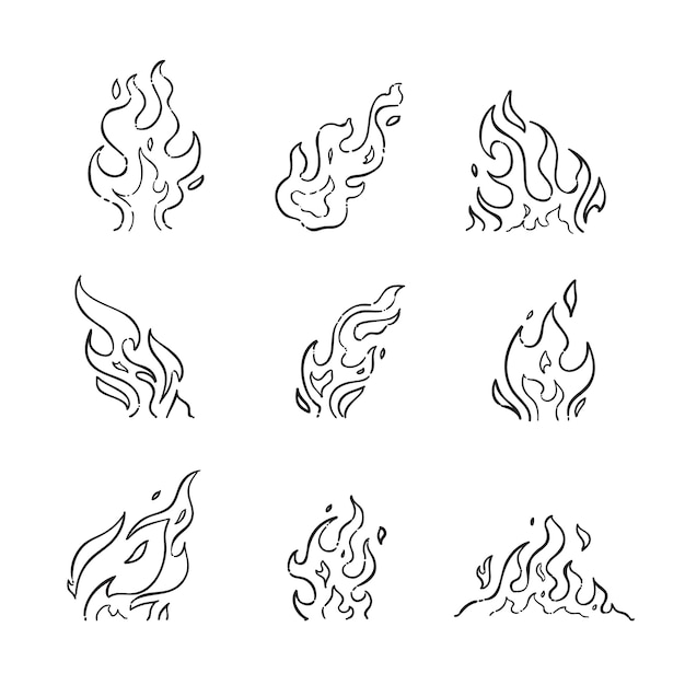 Plik wektorowy ręcznie rysowane ilustracja konspektu ognia