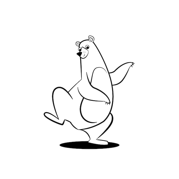 Ręcznie rysowane ilustracja kontur niedźwiedzia