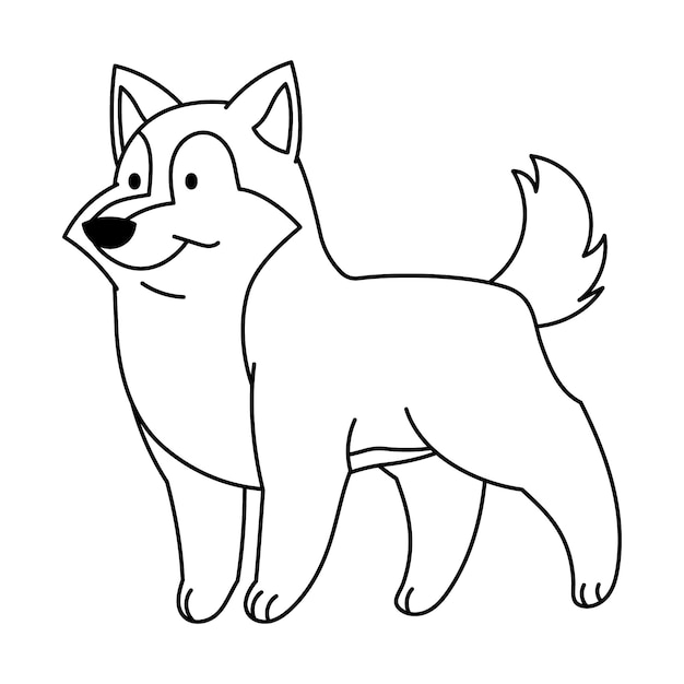 Plik wektorowy ręcznie rysowane ilustracja kontur psa