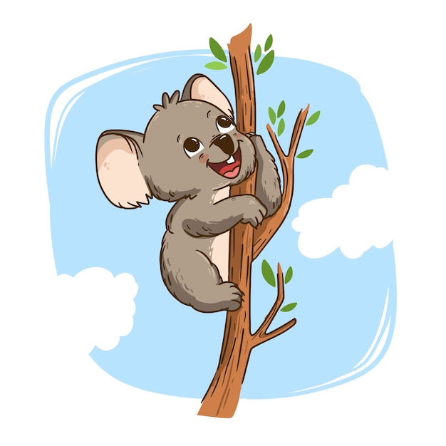 Plik wektorowy ręcznie rysowane ilustracja kreskówka koala