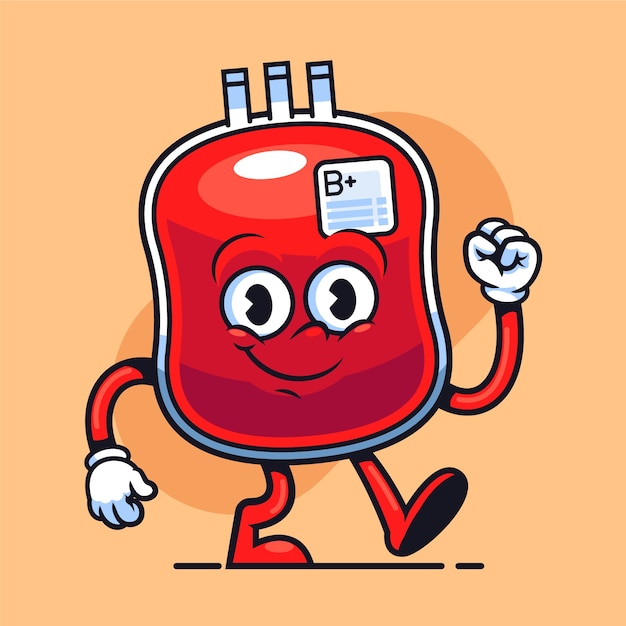 Ręcznie rysowane ilustracja kreskówka krwi