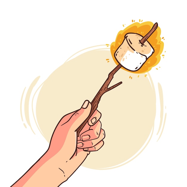 Ręcznie rysowane ilustracja marshmallow