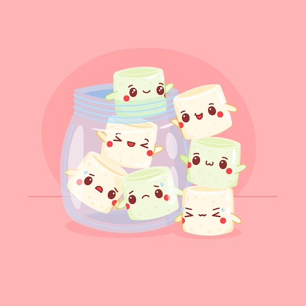 Plik wektorowy ręcznie rysowane ilustracja marshmallow