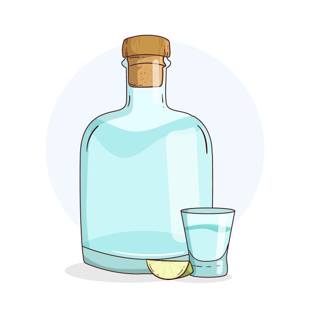 Ręcznie rysowane ilustracja mezcal