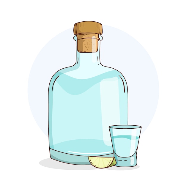 Plik wektorowy ręcznie rysowane ilustracja mezcal