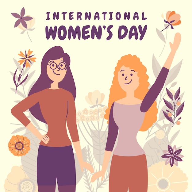 Ręcznie Rysowane Ilustracja Międzynarodowy Dzień Kobiet
