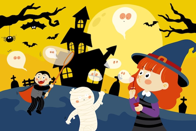 Plik wektorowy ręcznie rysowane ilustracja na obchody halloween