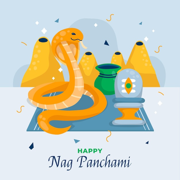 Ręcznie Rysowane Ilustracja Nag Panchami