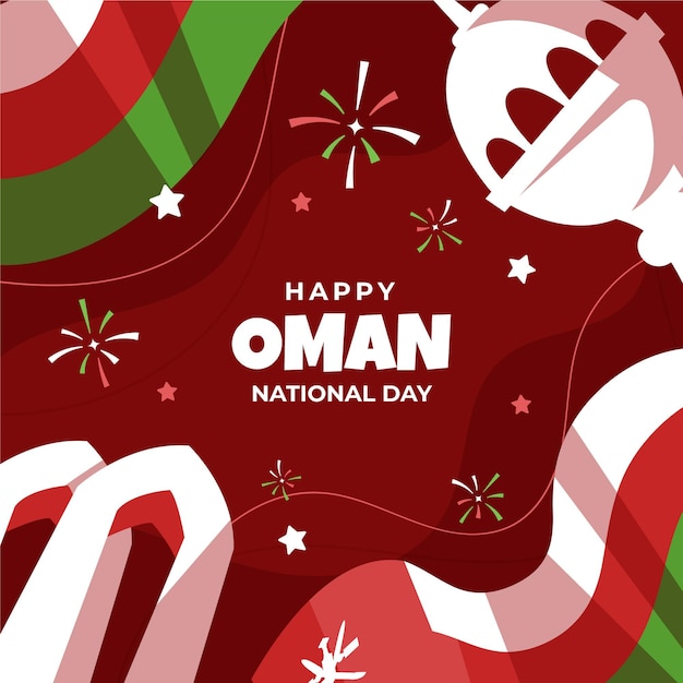 Plik wektorowy ręcznie rysowane ilustracja narodowy dzień omanu