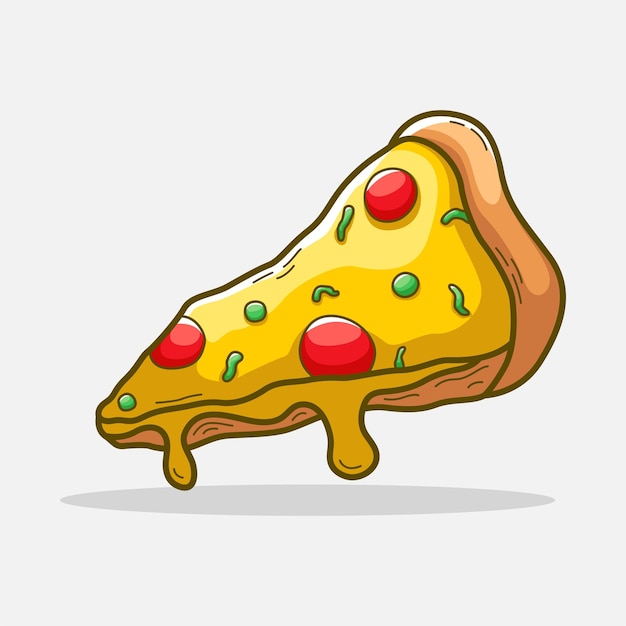 Ręcznie Rysowane Ilustracja Pyszna Pizza