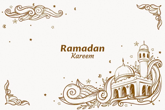 Ręcznie Rysowane Ilustracja Ramadan Kareem