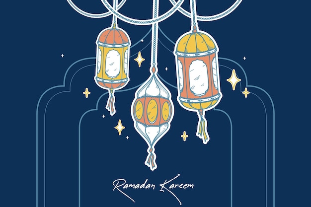 Plik wektorowy ręcznie rysowane ilustracja ramadan kareem