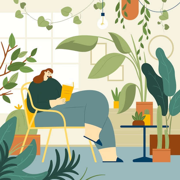 Ręcznie rysowane ilustracja rośliny domowe