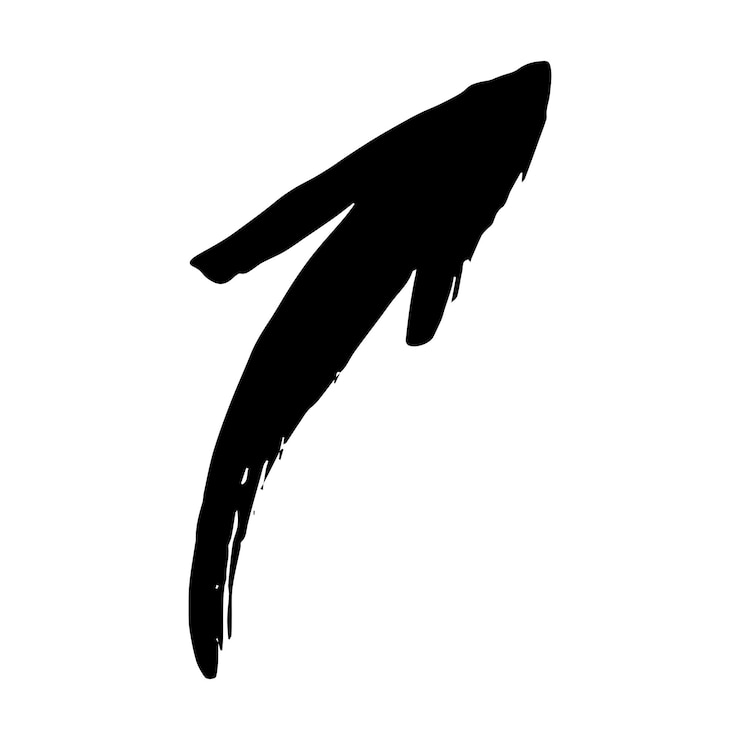 Wektor ręcznie rysowane ilustracja strzałka atramentu w stylu szkicu biznes doodle clipart pojedynczy element projektu