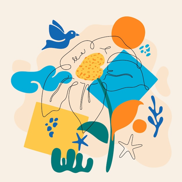 Ręcznie rysowane ilustracja w stylu matisse