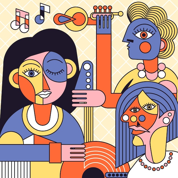 Ręcznie rysowane ilustracja w stylu picasso