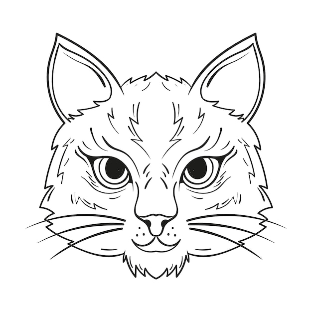 Plik wektorowy ręcznie rysowane ilustracja zarys kota