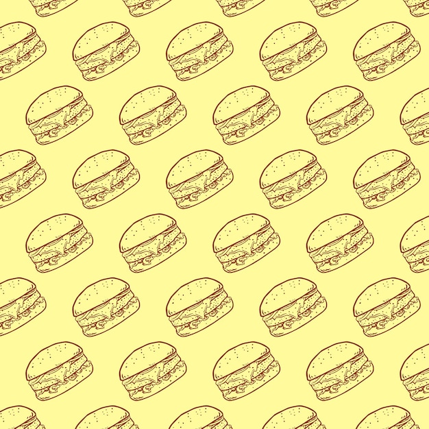 Plik wektorowy ręcznie rysowane ilustracji wektorowych burger w stylu doodle