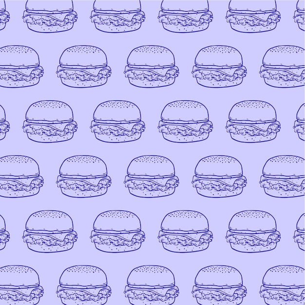 Plik wektorowy ręcznie rysowane ilustracji wektorowych burger w stylu doodle