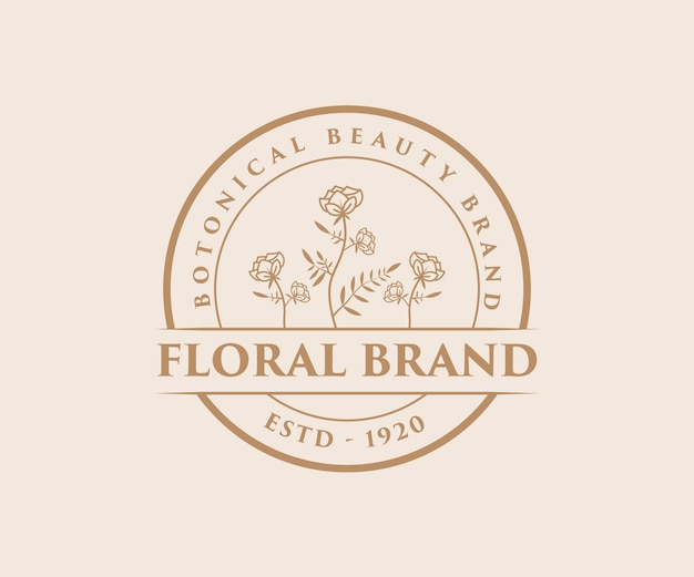 Ręcznie Rysowane Kobiece Piękno I Kwiatowe Logo Botaniczne Do Salonu Spa Do Pielęgnacji Skóry