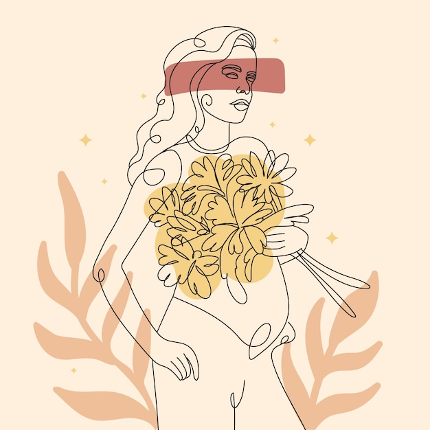 Ręcznie rysowane kobieta w ciąży rysunek ilustracja
