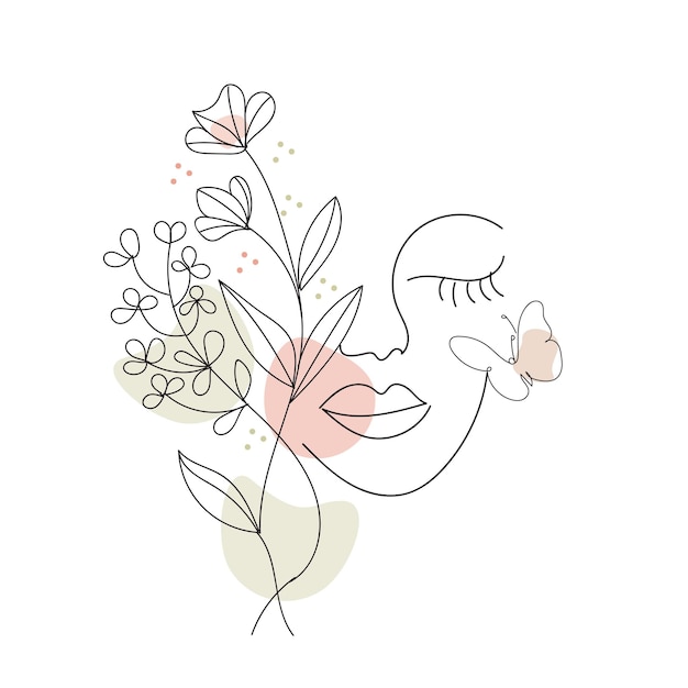 Plik wektorowy ręcznie rysowane kobiety i kwiaty