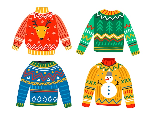 Ręcznie rysowane kolekcja brzydki sweter