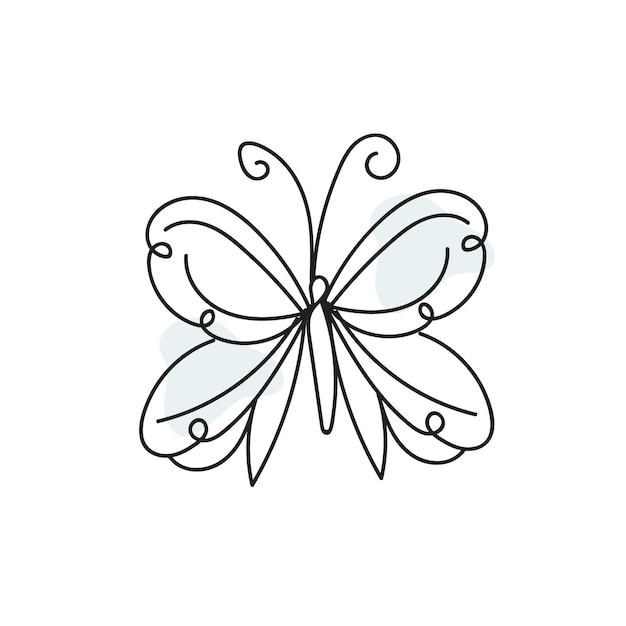 Plik wektorowy ręcznie rysowane kolekcja konturów motyli