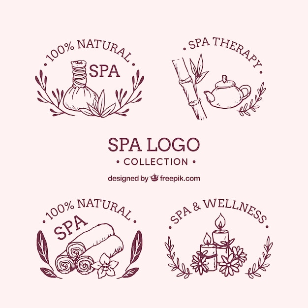 Ręcznie Rysowane Kolekcja Logo Spa