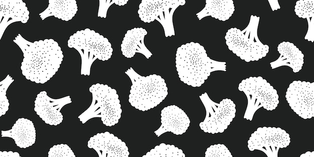 Ręcznie rysowane kolor brokuły wzór. Ilustracja organicznych świeżych warzyw