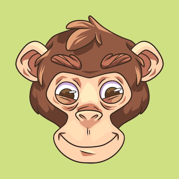 Plik wektorowy ręcznie rysowane kreskówka małpa twarz ilustracja