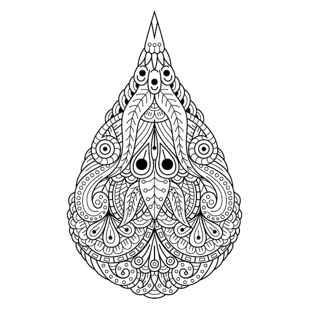 Ręcznie Rysowane Kropli Wody W Stylu Zentangle