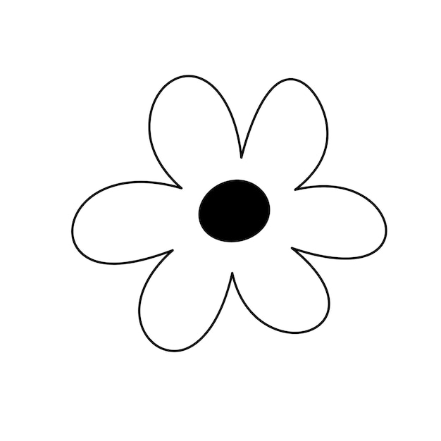 Plik wektorowy ręcznie rysowane kwiat w stylu doodle linii sztuki botaniczny element dekoracyjny